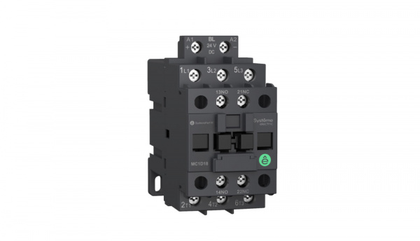 Systeme Electric Контактор MC1D 3P 9A НО+НЗ 24VDC с пониженным током потребления катушки