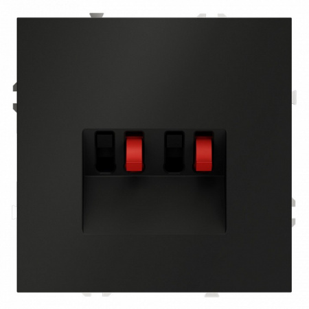 Розетка акустическая встраиваемая VOLTUM S70 4-местная, (черный матовый)