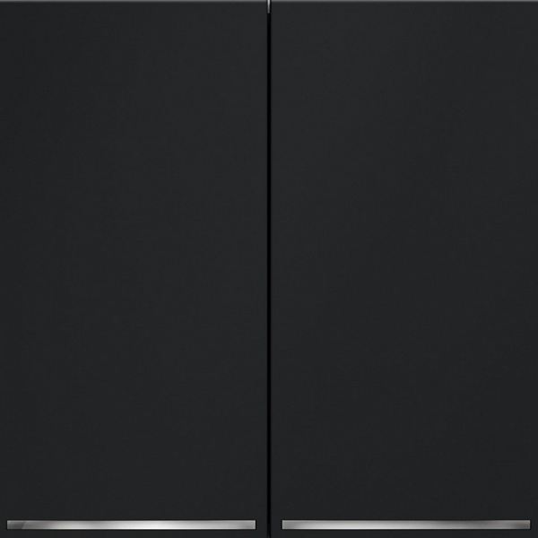 Выключатель встраиваемый VOLTUM S70 двухклавишный с подсветкой 10А, (графит)