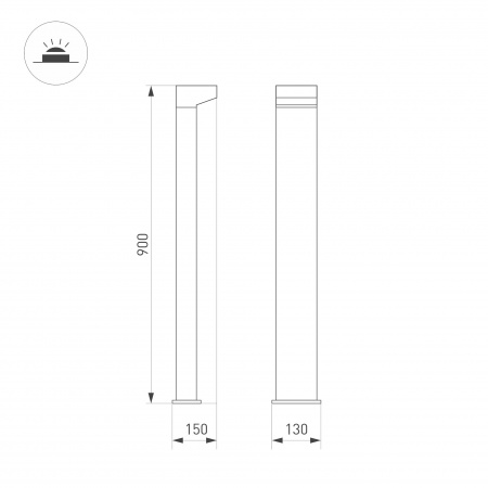 Arlight Светильник LGD-JASMUS-BOLL-H900-12W Warm3000 (BK, 93 deg, 230V) (IP65 Металл, 3 года)