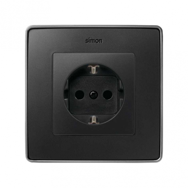 Simon 82 Графит Накладка розетки 1-ая с/з Simon 82 Графит Накладка розетки 1-ая с/з