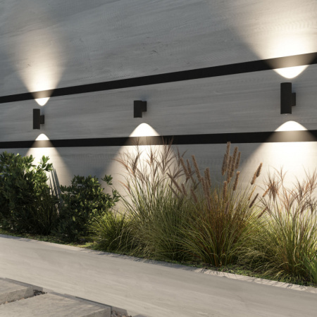 DK9821-BK Настенный уличный светильник BORG, IP65, 18 Вт, 3000К, черный, алюминий