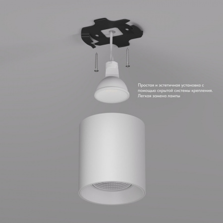 DK3090-WH Светильник накладной IP 20, 10 Вт, GU5.3, LED, белый/белый, пластик