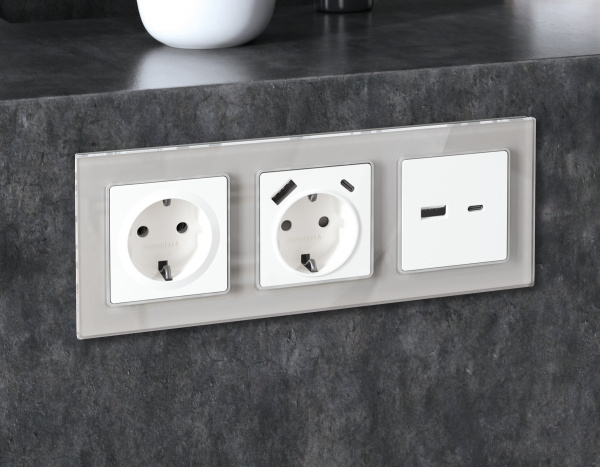 Рамка ALFA Platos (Серебро Стекло органическое) 3-ая AF330403