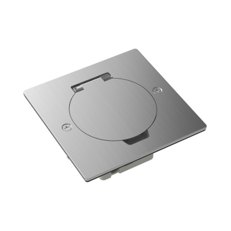 Donel Лючок Surface 2 мод. (1 мод. 45х45 мм.), круглая крышка, полированное серебро, IP44, DFB2MRRMS