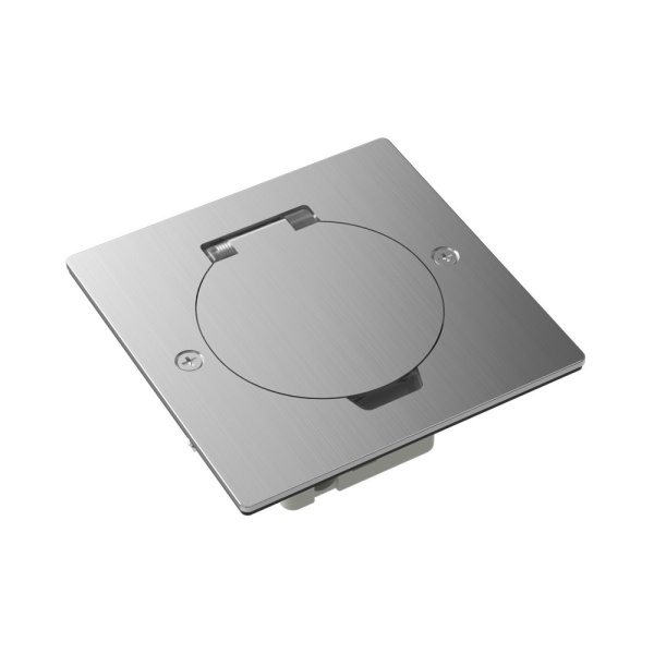 Donel Лючок Surface 2 мод. (1 мод. 45х45 мм.), круглая крышка, полированное серебро, IP44, DFB2MRRMS