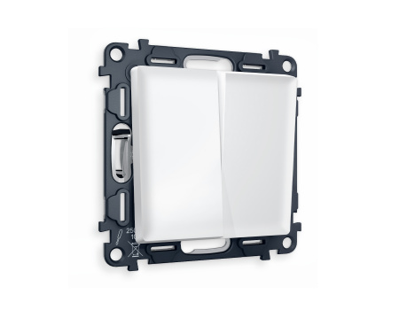 Комплект механизма 2-клавишного выключателя ALFA MA123010 Белый матовый QUANT