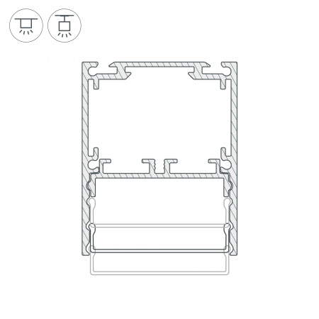 Профиль SL-LINE-4050-3L-2000 ANOD (Arlight, Алюминий)