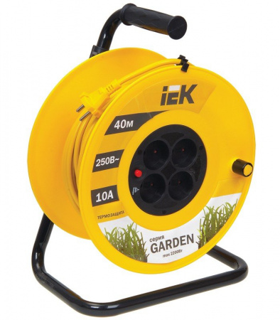 IEK Катушка УК40 с т/з 4 места 2Р/40м 2х1,0 мм2 "Garden"