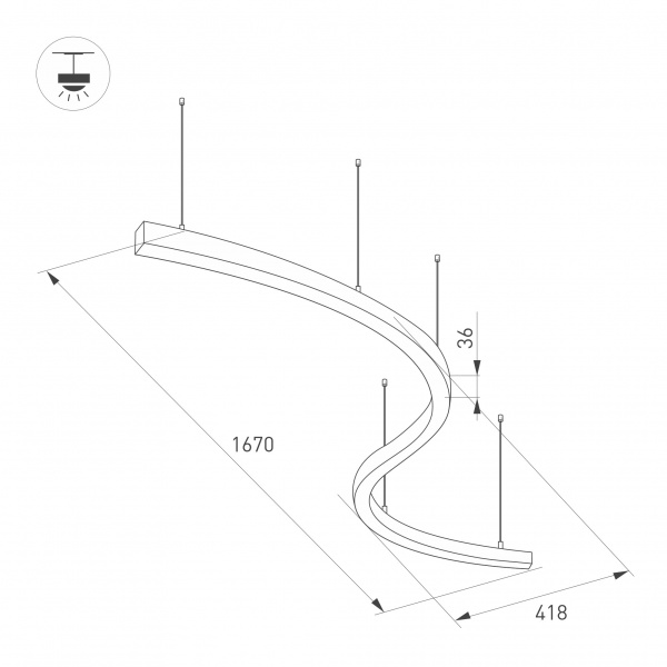 Подвесной светодиодный светильник Arlight SP-Line-Hang-Arc-S3535-D800-65W Day4000 034050(1)