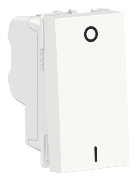 SE Unica Modular Бел Выключатель 1-клавишный, двухполюсный, сх. 2, 16 AX, 250В, 1 модуль