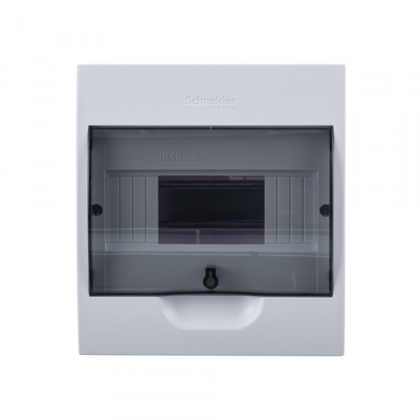 SE EASY 9 Корпус навесной с прозрачной дверью 1ряд/8мод, IP40, IK07, 63А, 2 клеммы