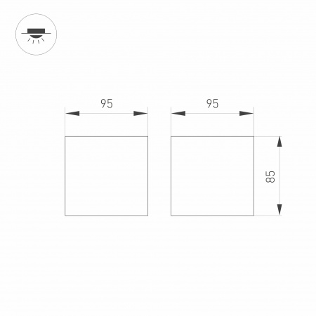 Потолочный светодиодный светильник Arlight SP-Orient-Surface-TC-S95x95-20W Day4000 031864