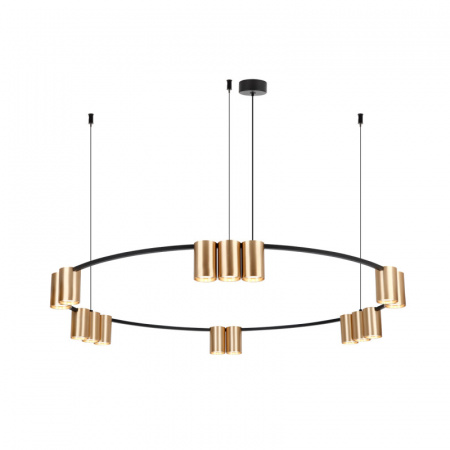 DK4067-BK+SG Подвесной светильник ORBIT, IP20, 15xGU10 LED, до 15 Вт, черный + сатинированное золото, алюминий