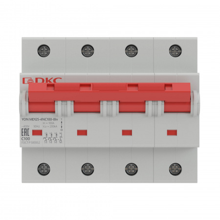 DKC Выключатель автоматический модульный YON MD125-4NC100-8ln