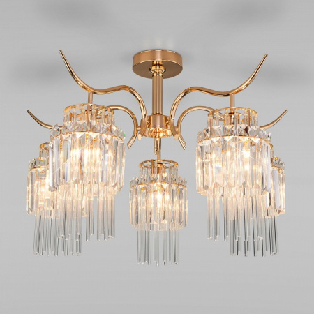 Потолочная люстра с хрусталём 10119/5 золото Eurosvet Sevilia