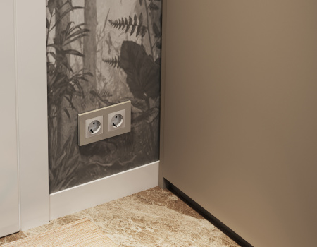 Рамка ALFA Qubi (Серо-бежевый матовый) 2-ая AF250362