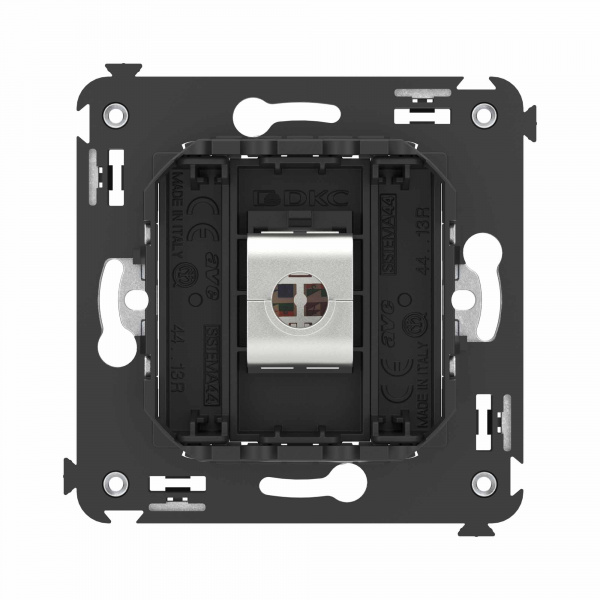 DKC Avanti Компьютерная розетка RJ-45 без шторки в стену, кат.6А одинарная экранированная, Черный матовый