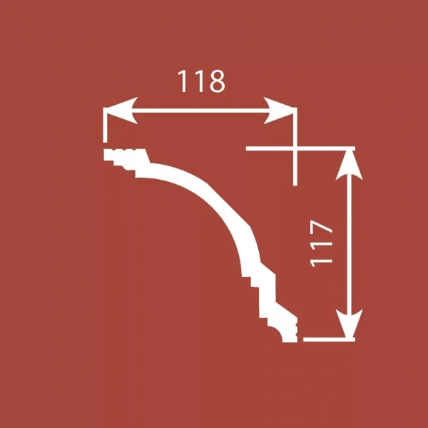 Карниз KX004, 117х118, 2000мм, Экополимер/8 Карниз KX004, 117х118, 2000мм, Экополимер/8