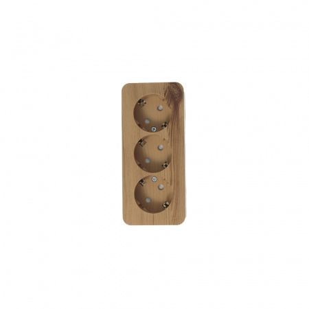 SE Blanca наруж Ясень Розетка 3-ая с/з со шторками 16А, 250В, изолир. пластина