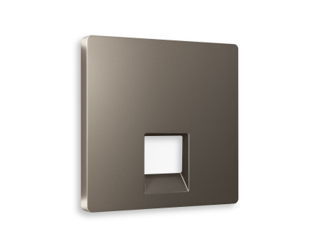 Лицевая панель ALFA (Темная бронза матовый) для компьютерной/телефонной розетки RJ-45/RJ-11 QUANT AP6420