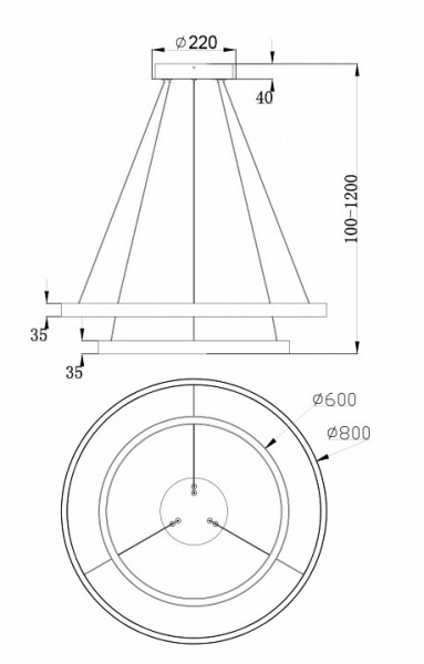 Подвесной светильник MOD058PL-L74W4K Maytoni Rim