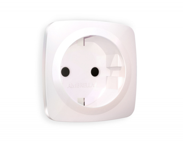 Лицевая панель OMEGA (Жемчуг) для электрической розетки с заземлением со шторками QUANT OP2070