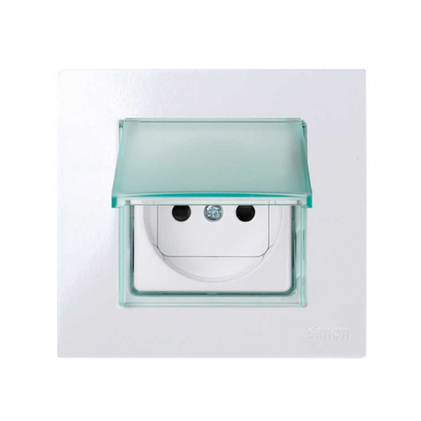 Simon 27 Play Зеленая Вставка декоративная с полупрозрачной откидной крышкой для рамок с вырезом под декор