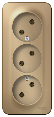 SE Blanca наруж Титан Розетка 3-ая б/з без шторок 16А, 250В, изолир. пластина