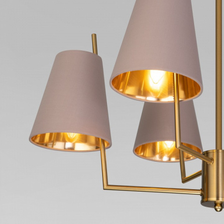 Потолочная люстра с тканевыми абажурами 60173/6 латунь Eurosvet Topanga