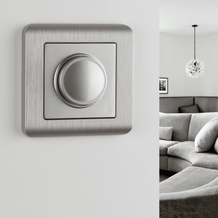 Рамка из поликарбоната на 1 пост Stream серебряный W0012106