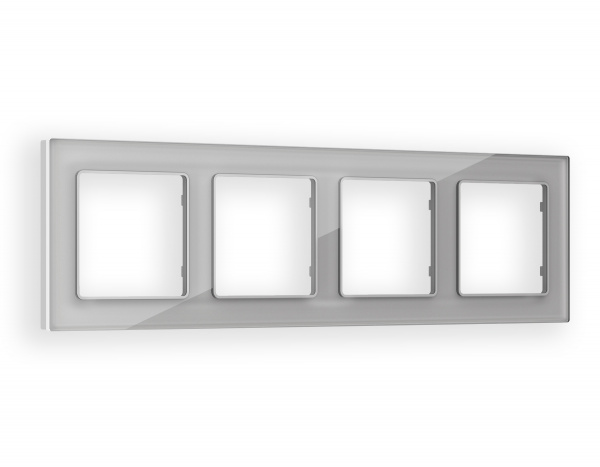 Рамка ALFA Platos (Серебро Стекло органическое) 4-ая AF330404