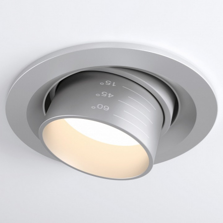 Встраиваемый светодиодный светильник с регулировкой угла освещения 9920 LED 15W 4200K серебро Elektrostandard Zoom a052479