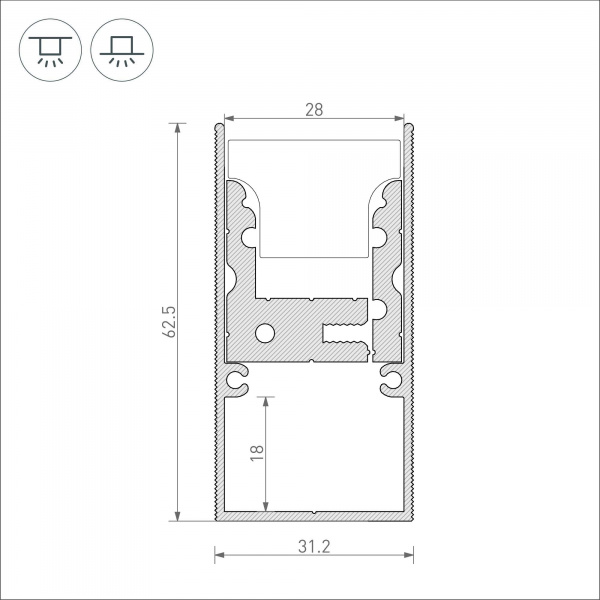 Arlight Профиль-держатель ARH-FLOOR27-H28-2000 (Металл)