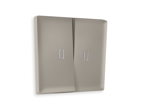 Лицевая панель ALFA (Серо-бежевый матовый) для 2-кл выключателей с подсветкой QUANT AP3640