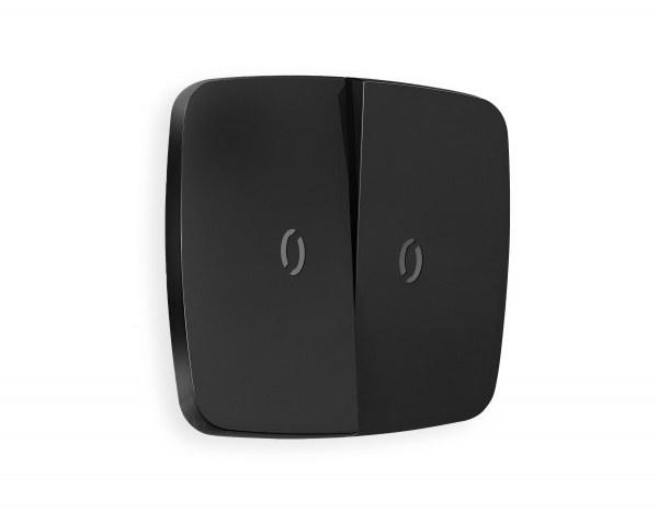 Лицевая панель OMEGA (Черный матовый) для 2-клавишных выключателей с подсветкой QUANT OP8040