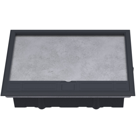 Donel Лючок в пол 24 мод. (12 мод. 45х45 мм.), крышка ABS +гальванизированная стальная вставка, пластиковая коробка