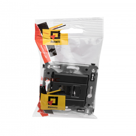 DKC Avanti Черный матовый Компьютерная розетка RJ-45 один  категория 6А