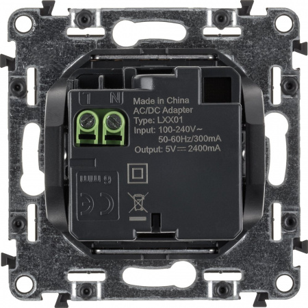 Legrand Valena ALLURE Бел Розетка 2-ая USB 240В/5В 1500мА (с лицевой панелью)