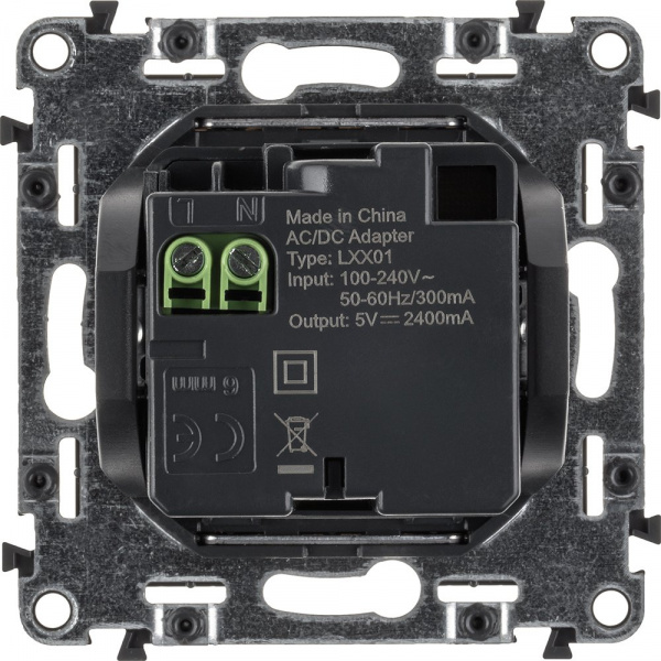 Legrand Valena ALLURE Бел Розетка 2-ая USB 240В/5В 1500мА (с лицевой панелью)