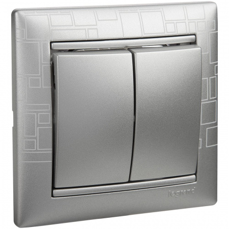 Legrand Valena Алюминий Выключатель 2-х клавишный