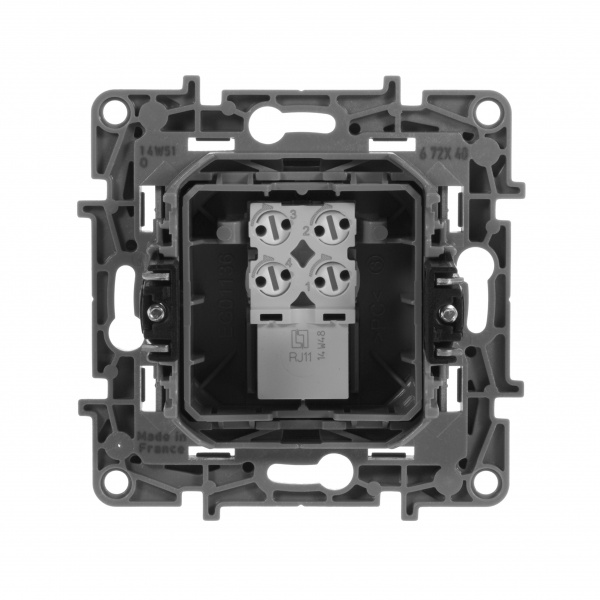 Legrand Etika Антрацит Розетка тел. (RJ11)