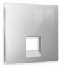 Лицевая панель ALFA (Серебро глянец) для компьютерной/телефонной розетки RJ-45/RJ-11 QUANT AP4120