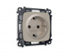 Комплект механизма электрической розетки OMEGA MO366010 Серо-бежевый матовый с заземлением на винтовых зажимах 2P+E 16A-250V QUANT