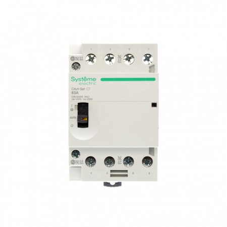 Systeme Electric City9 SET Модульный контактор 4P 4НО 63A, Ручное управление, AC 400В-230В
