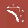 Карниз KX005, 69х71, 2000мм, Экополимер/8