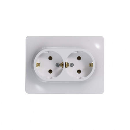 SE Glossa Бел Розетка 2-я с/з (в сборе с рамкой)