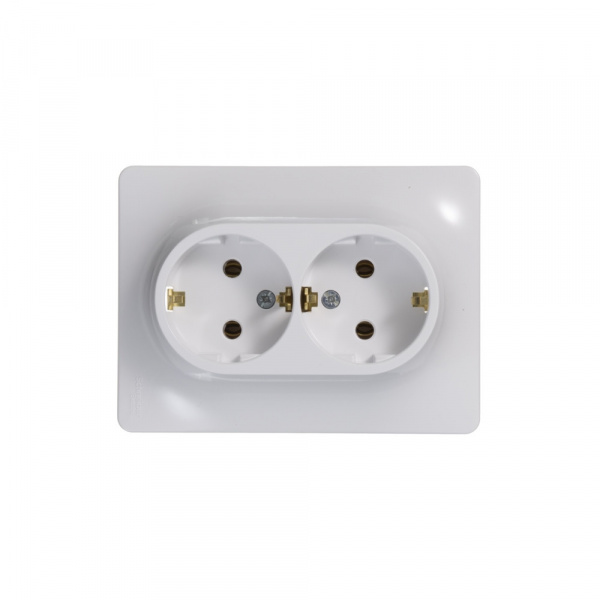 SE Glossa Бел Розетка 2-я с/з (в сборе с рамкой)