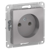 SE AtlasDesign Алюминий Розетка б/з, 16А, механизм