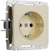 Розетка с заземлением и шторками (айвори акрил) W1171143